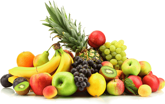 Assorted fresh fruits including apples, oranges, and grapes piled together.